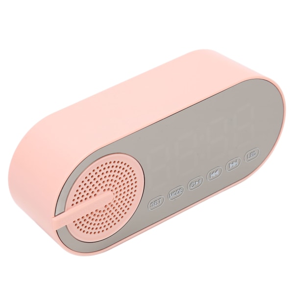 Digital klocka med Bluetooth högtalare Spegel LED-skärm FM-radio Liten väckarklocka med dubbla larm för kontor i sovrummet