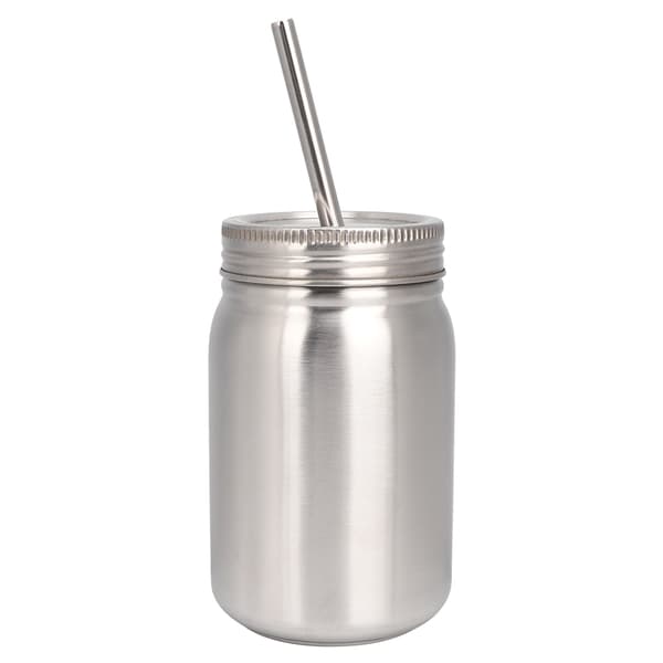 Hushåll 700 ml rostfri kopp utomhusvattenflaska termisk mugg med lock och sugrör