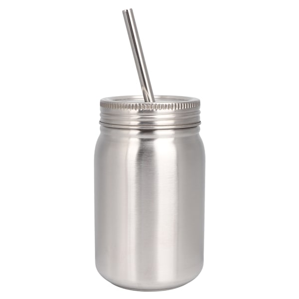 Hushåll 700ml Rostfritt Stål Mugg Utomhus Vattenflaska Termisk Mugg med Lock Straw