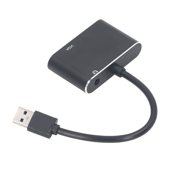 USB 3.0 til HD-adapter i rustfrit stål, højhastigheds samtidig output USB 3.0 til VGA-adapter til film og møder