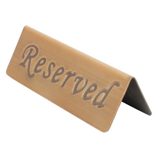 Reservert skilt antikk bronse rustfritt stål engelsk reservert sete skilt oppslagstavle