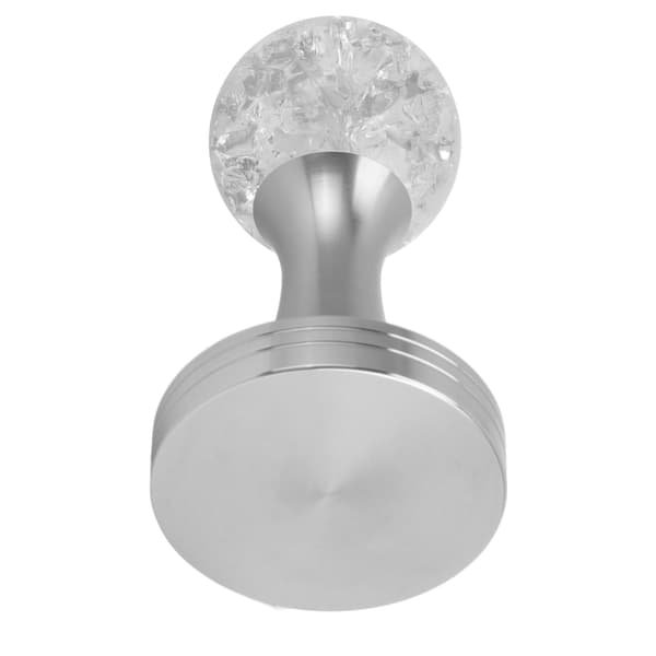 Krystallkule Kaffe Flat Tamper Rustfritt Stål Base Pulverhammer for Kaffetilbehør Sølv 51mm