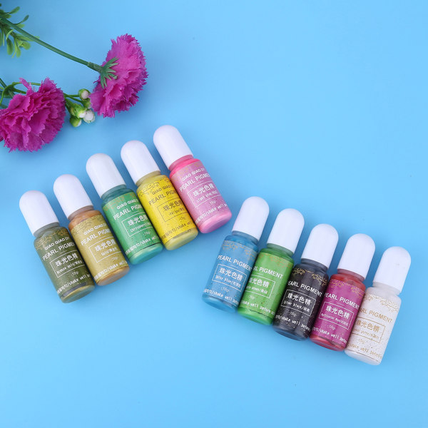 10 färger 15g epoxi UV-harts Färgfärg Färgämne Pigment Gör-det-själv konsthantverk (#A)