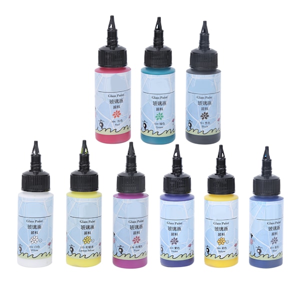 9 farver maling maling akryl maling maling pigment DIY kunst tegnematerialer A7009 glasmaling