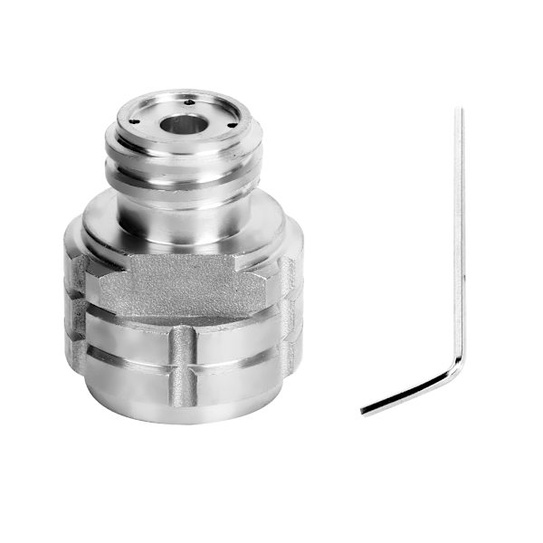 CO2-cylinderadapter, gevindhunkontakt G1/2 til gevindhan G21-4 til SodaStream Soda Club (sølv)