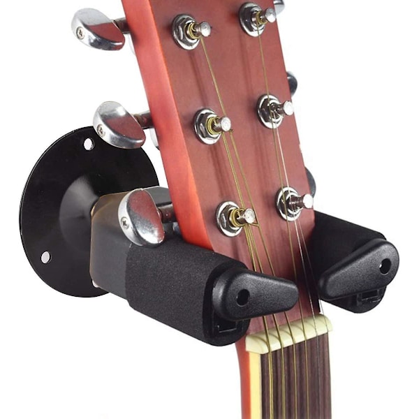 Gitarveggfeste med automatisk sikkerhetslås - Universell holder for gitarer, basser, banjoer, fioliner, mandoliner og ukulele