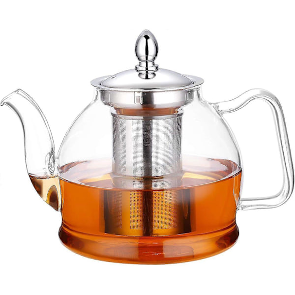 1000ml Glas Tekanna Med Avtagbar Insats, Spissäker Vattenkokare, Set för Blommande Te och Löste -CHJR