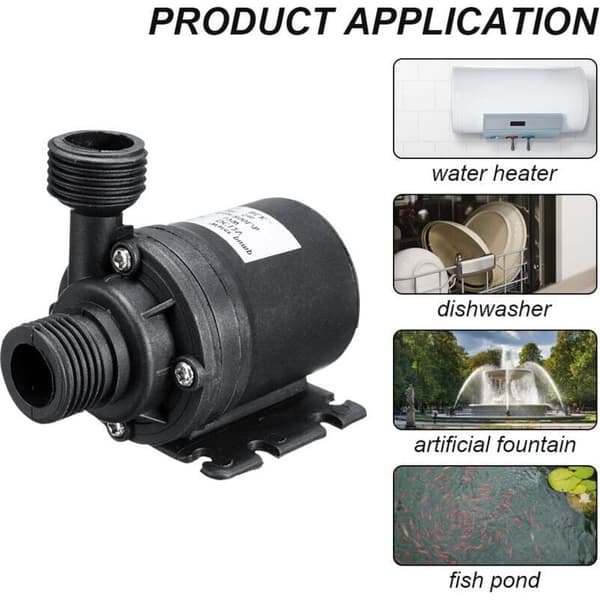 – 800L/H Solvattenpump – Borstlös Motor – Flödeshastighet 800L/H – 5m Lyfthöjd – 50W 12V Panel för Akvarier och Fontäner