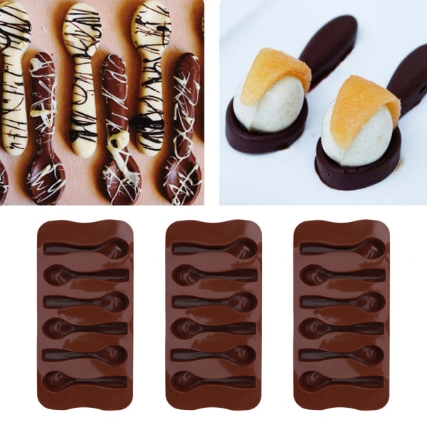 3 stk DIY Non&#8209;Stick Silikoneske&#8209;formet kage Chokolade Bageform Køkkenredskaber