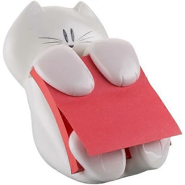 Hållare, Kattform med 1 Block Post-it Z-Notes, Rosa Färg - Enkel Enhandsanvändning