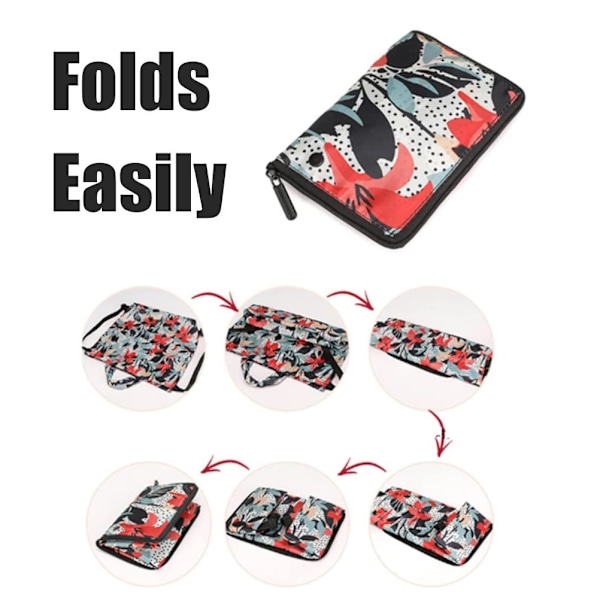 Dragsnöre Ryggsäck String Bag Sackpack Vattentät Fällbar Bärbar Sport Gym Sack för Utomhus Shopping Strand Simning Resa Blommönster