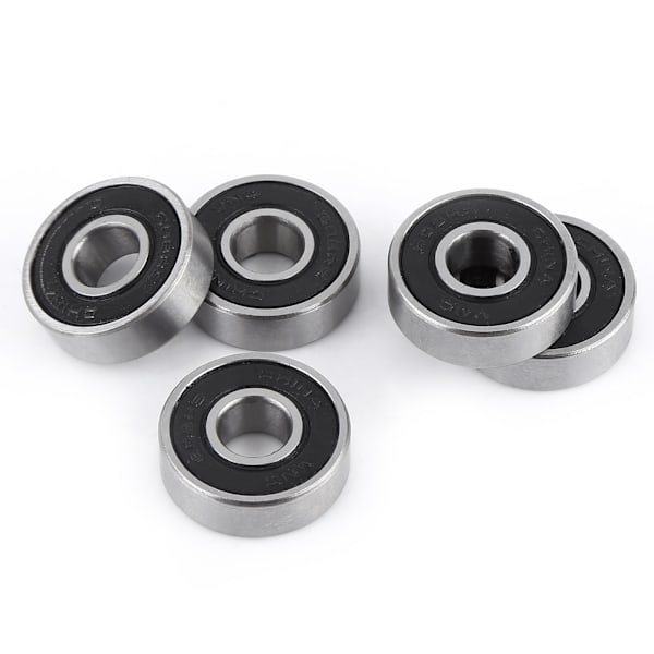 10 STK 608-2RS kugleleje Dobbeltsidet sort gummiforseglet dyb rille
