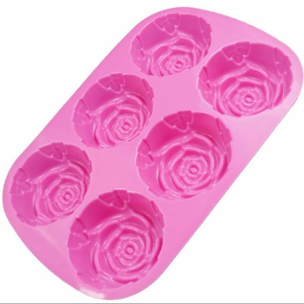 Silikonform i blommönster - 6 håligheter, Icke-klibbig form för godis, choklad och gelé (3-pack)