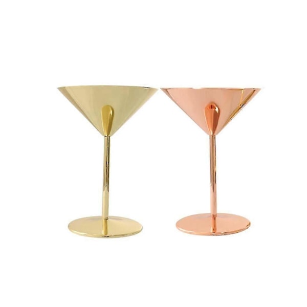 Martiniglass i rustfritt stål, metallmartiniglass, utendørs martiniglass med stett for ferie bryllup, 1 stk speilpolert