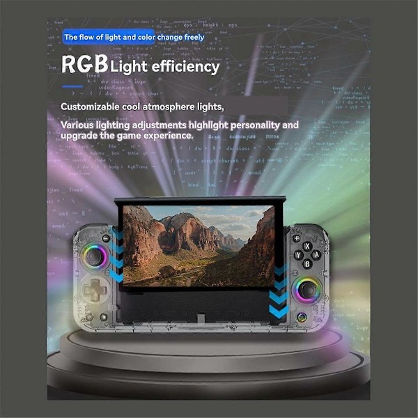 Spelkontroll för Switch RGB-belysning, dubbel vibration, A