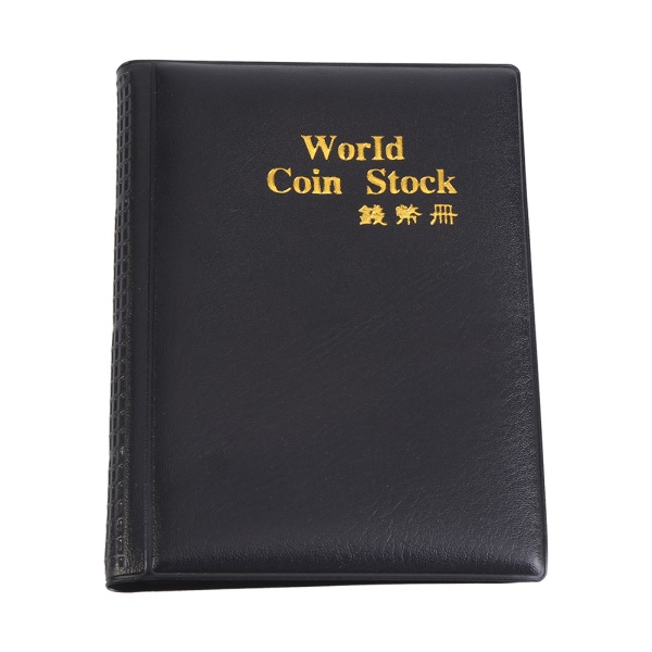 Nye 120 lommer 10 sider World Coin Lagring Mappe Album Pengeinnsamlingsholder Bok Svart