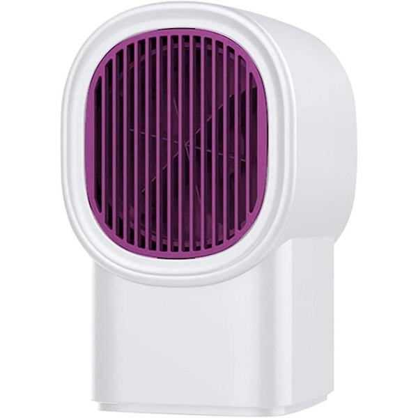 Bärbar mini elektrisk keramisk värmare med 45° oscillation och överhettningsskydd, 3 lägen (vit)