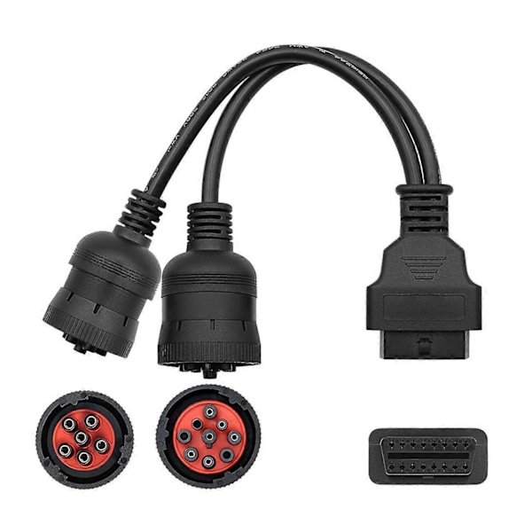 Auton kuorma-auton Y-kaapeli OBD OBD2 16-nastainen naaras J1708 6-nastaiseen / J1939 9-nastaiseen