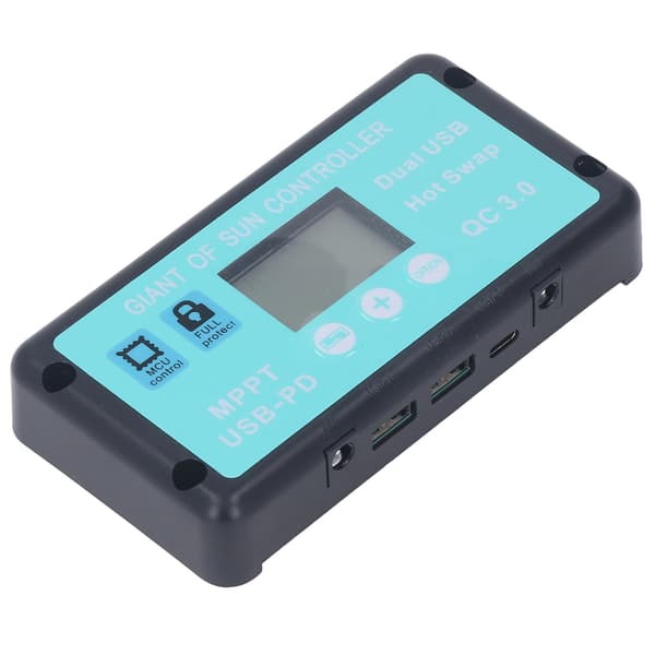 12V 24V MPPT Solar Opladningsregulator Professionel USB PD QC3.0 Solpanel Regulator med LCD-skærm til Batteri 30A