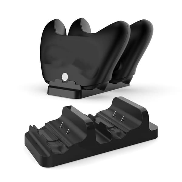 Controlleroplader Dobbelt Opladningsdock med 2 Genopladelige Batteripakker til Xboxone Controllere Sort
