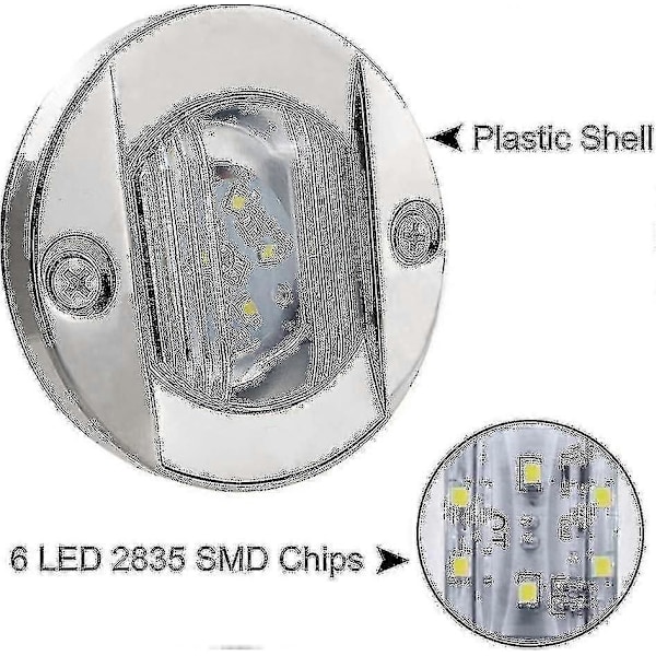 4 Pak Led Bådlys 12v Rund Marine Lampe Led Hækmonteringslys Til Båd Dec lin hvid blå