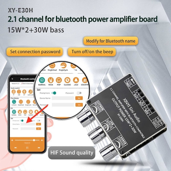 XY-E30H 2.1 Kanal Bluetooth Audio Effektforstærker Board Modul