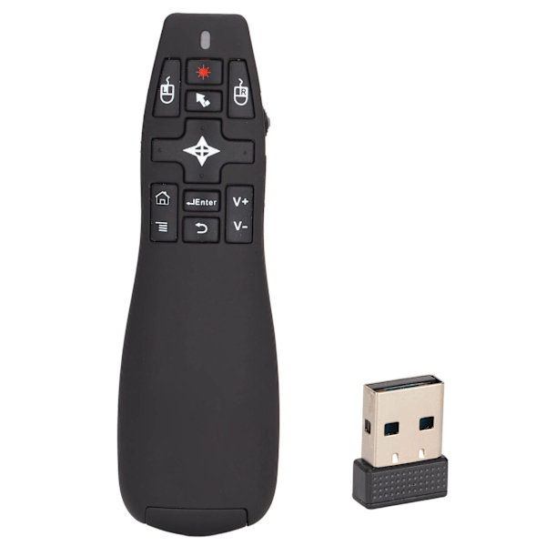 Presentasjonsklikker USB 2,4 GHz med Air Mouse-funksjon Glatt drift Trådløs presentatørfjernkontroll for møter