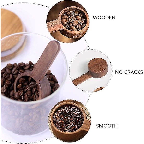 Sort Valnød Kaffe Ske - Træ Måleske