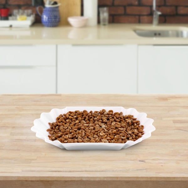 Fødevarekvalitet PP Plast Kaffebønne Display Fad Prøvebakke Opbevaringsbeholder Køkkentilbehør Hvid
