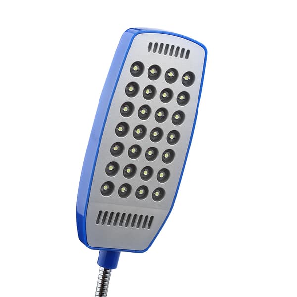 5V Fleksibel Svanehals Mini USB 28 LED Bærbar Leselampe Datamaskinlampe Med Bryter Blå