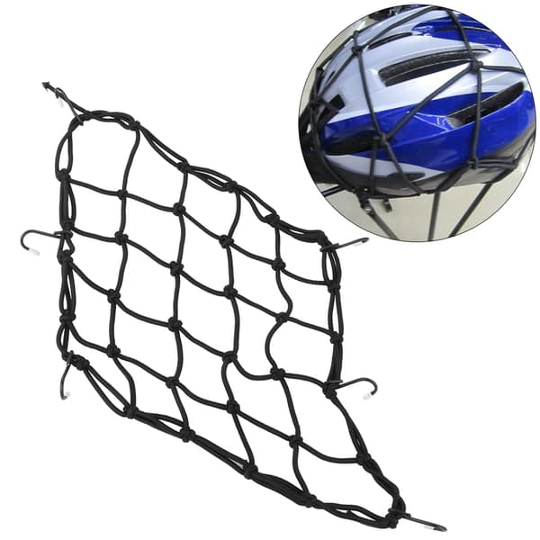 Motorcykel Cykel Bagage Hjelm Lastnet Opbevaringstaske Mesh Web med 6 Kroge