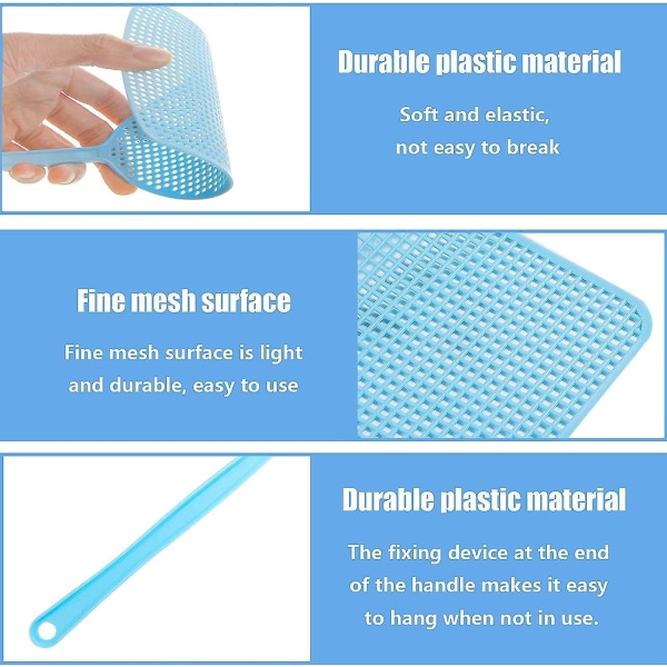 Plastik Flue Swat Set - Afvis Fluer, Myg og Insekter (Blå, Grøn, Pink)