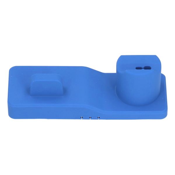 3 i 1 Silikon Ladestasjon Stativ Skrivebords Ladestasjon for IPhone 11 Pro for IOS Watch 6 Blå