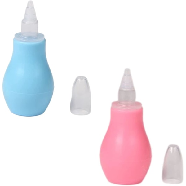 Baby Næsesuger - Genanvendelig Snotsuger til Lindring af Tilstoppet Næse (2-pak, Pink & Blå)