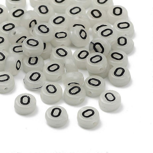 Svarte Akryl Lysende Perler 4x7mm Runde for Smykkelaging Armbånd Halskjeder DIY Tilbehør O 100 stk