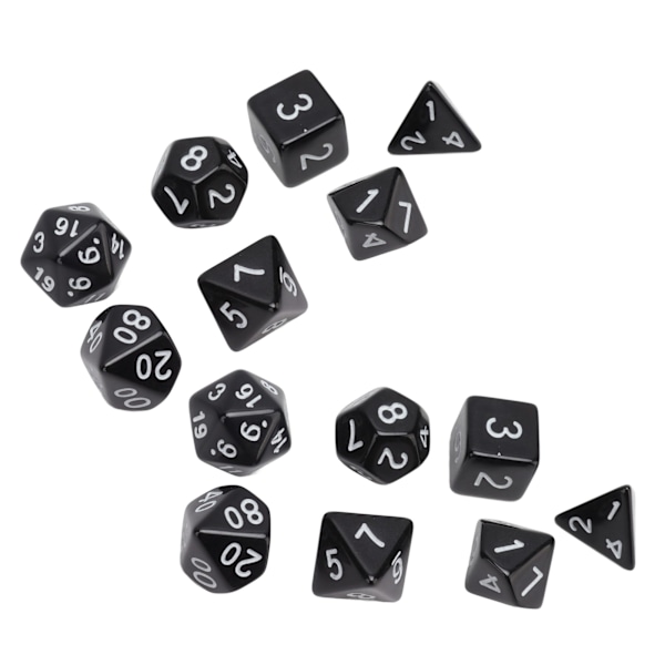 14 stk. Multi Facet Terninger Hvide Tal Digital Terninger Brætspil Lærende Terninger Sæt