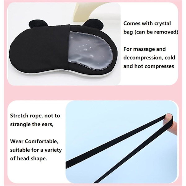 Söt djurplysch tecknad ögonmask, mjuk fluffig sovmask för barn, vuxna - 2-pack