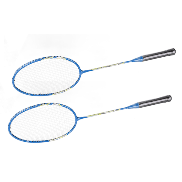 LEIJIAER Badminton Racket Set för 2 spelare Järnlegering Professionell Träningsutrustning Ersättningsutrustning Blå