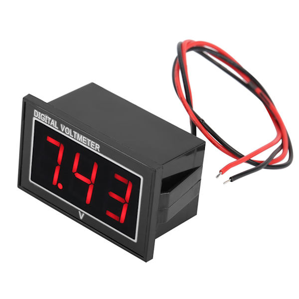 1 stk. Digital 0,56″ LED-display Vandtæt Voltmeter DC Spændingsmåler Panel (2,5-30V, Rød)
