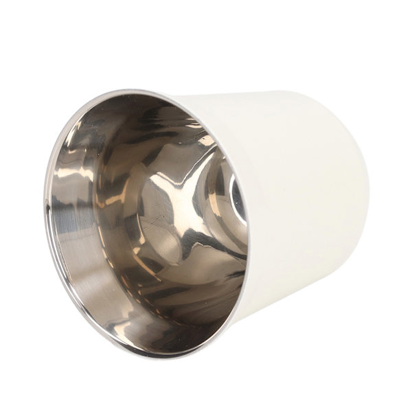 Kaffekrus 304 Rustfrit Stål Bred Mund Design Hvid Dobbeltlag God varmeisolering Vandkop80ml