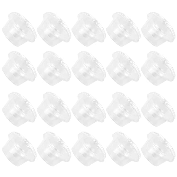 100 st engångsförpackningslåda för sås, transparent rund kryddkopp med lock 2 oz