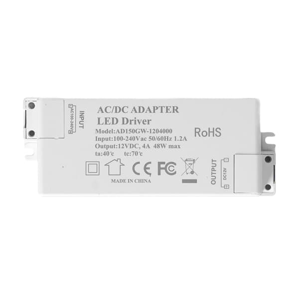 LED Driver DC12V 4A 48W LED Transformer Lampe Strømforsyning Transformer til Hjem AC100‑240V