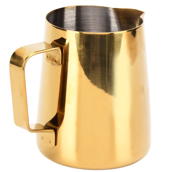 380 ML kaffekande kopp lyst gull rustfritt stål kaffemelkeskummende kopp for restaurant hjemmebar