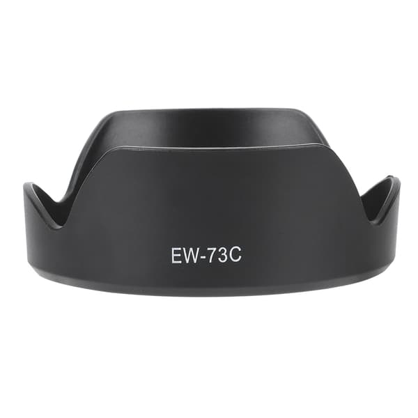 EW‑73C Sort Kamera Mount Objektivhætte i Plastik til EF‑S 10‑18mm f/4.5‑5.6 Kameraobjektiv