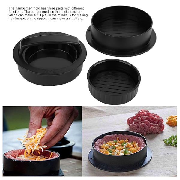 3 in 1 Function Burger Meat Press Mold valmistustyökalu Kotitalouksien keittiötarvikkeet