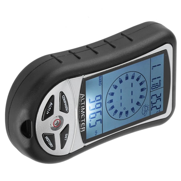 Bärbar kompass multifunktionell elektronisk väderaltimeter höjd barometer