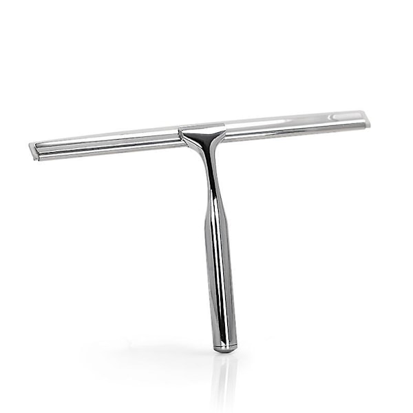 Rustfrit Stål Bruser Squeegee med Sugeskål Klar Glasvægsrenser Krom Finish