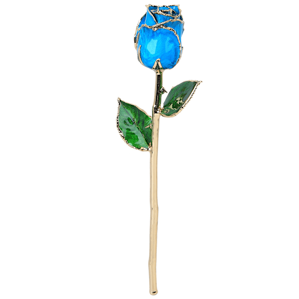 Forgyldt Rose Blomst Azur 24K med Base Gave Dekoration til Mors Dag Valentinsdag (Azur )