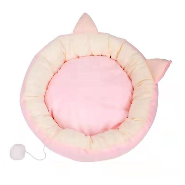 Kattesenge Katteseng Vaskbar Kattepude Kæledyr Killingesenge Diameter 47cm Pink Hvid,