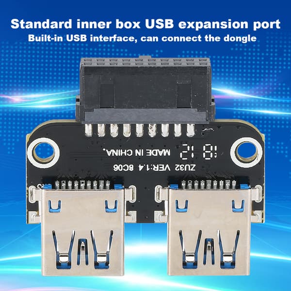 Sisäinen USB3.0 - USB-naaras 19PIN / 20PIN - USB-naaras USB-jatkoadapteri